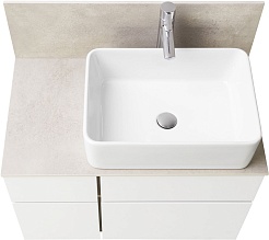 Акватон Тумба под раковину Мишель 80 дуб эндгрейн/белый – фотография-11